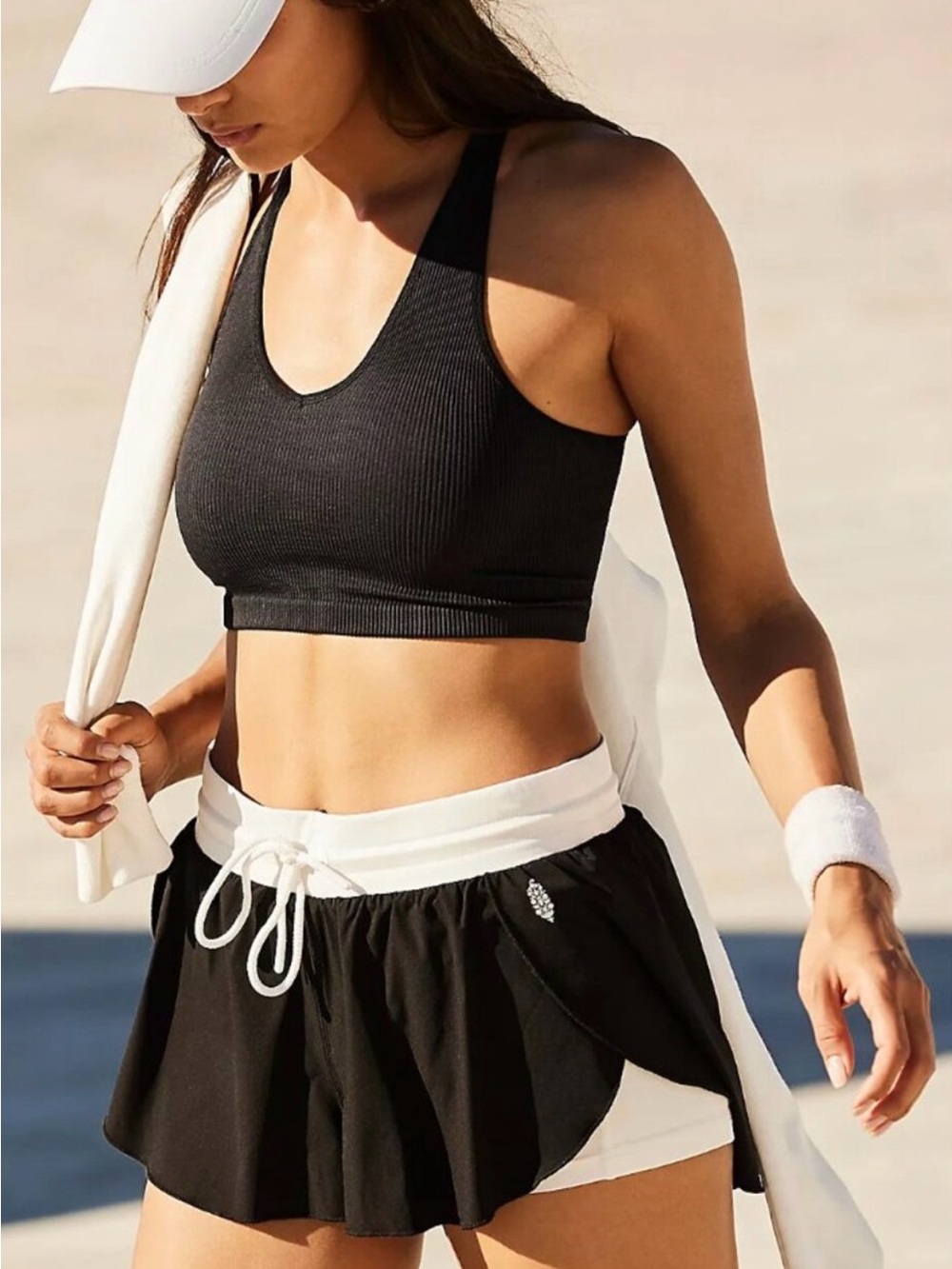 FP Movemnt Free Throw V-Neck Sports Bra Black